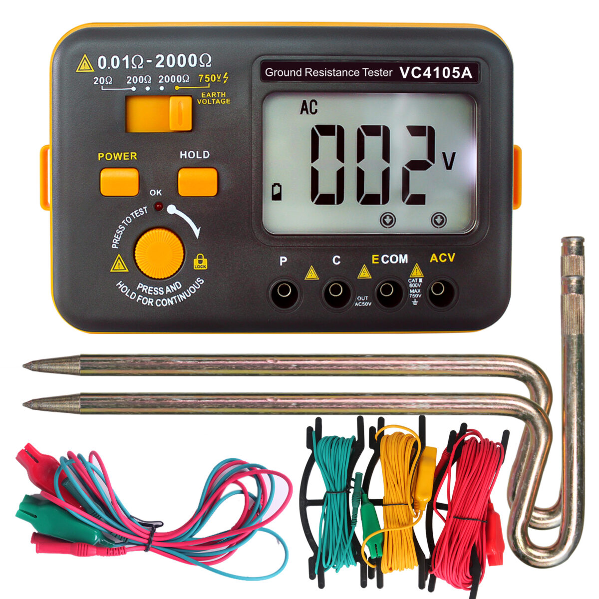VC4105A Digital Resistance Ground Earth Tester