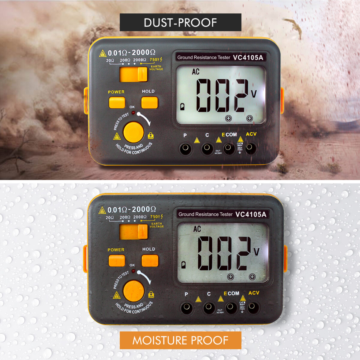 VC4105A Digital Resistance Ground Earth Tester