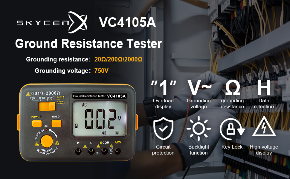 VC4105A Digital Earth Ground Resisitaance Tester