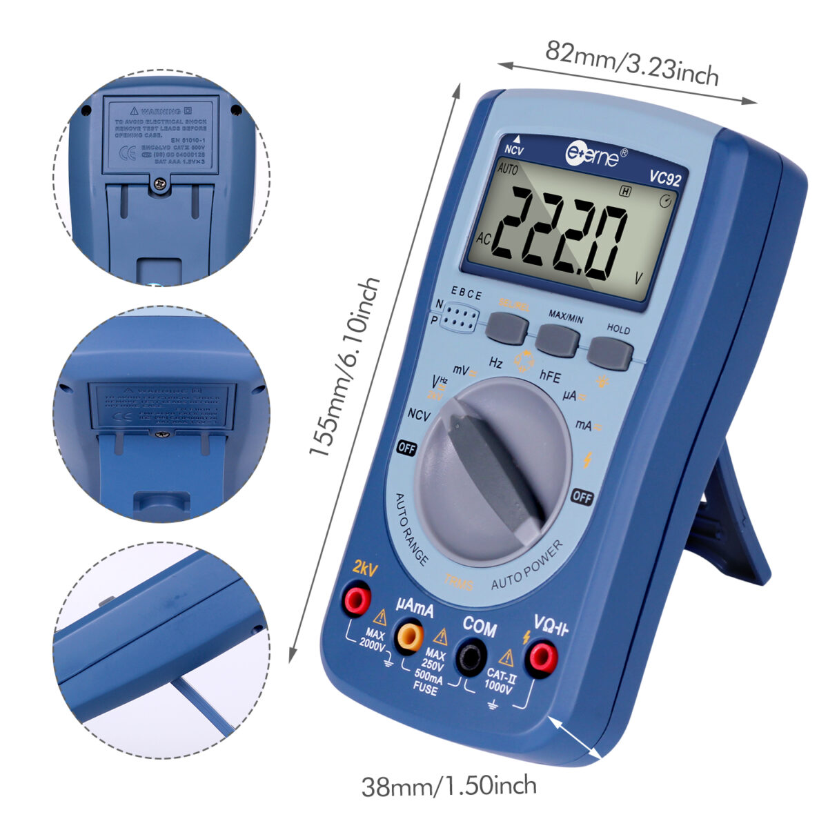 VC92 Fully Protected Overload-Proof Digital Multimeter