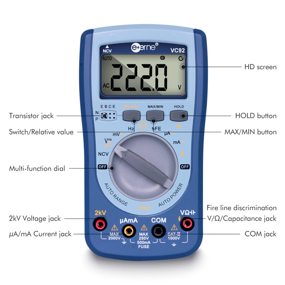 VC92 Fully Protected Overload-Proof Digital Multimeter