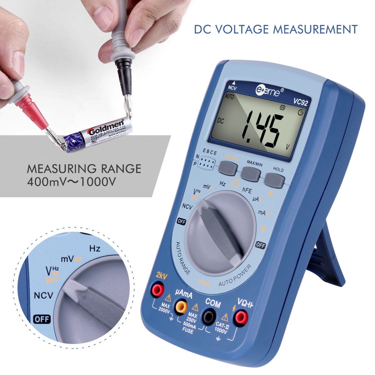 VC92 Fully Protected Overload-Proof Digital Multimeter