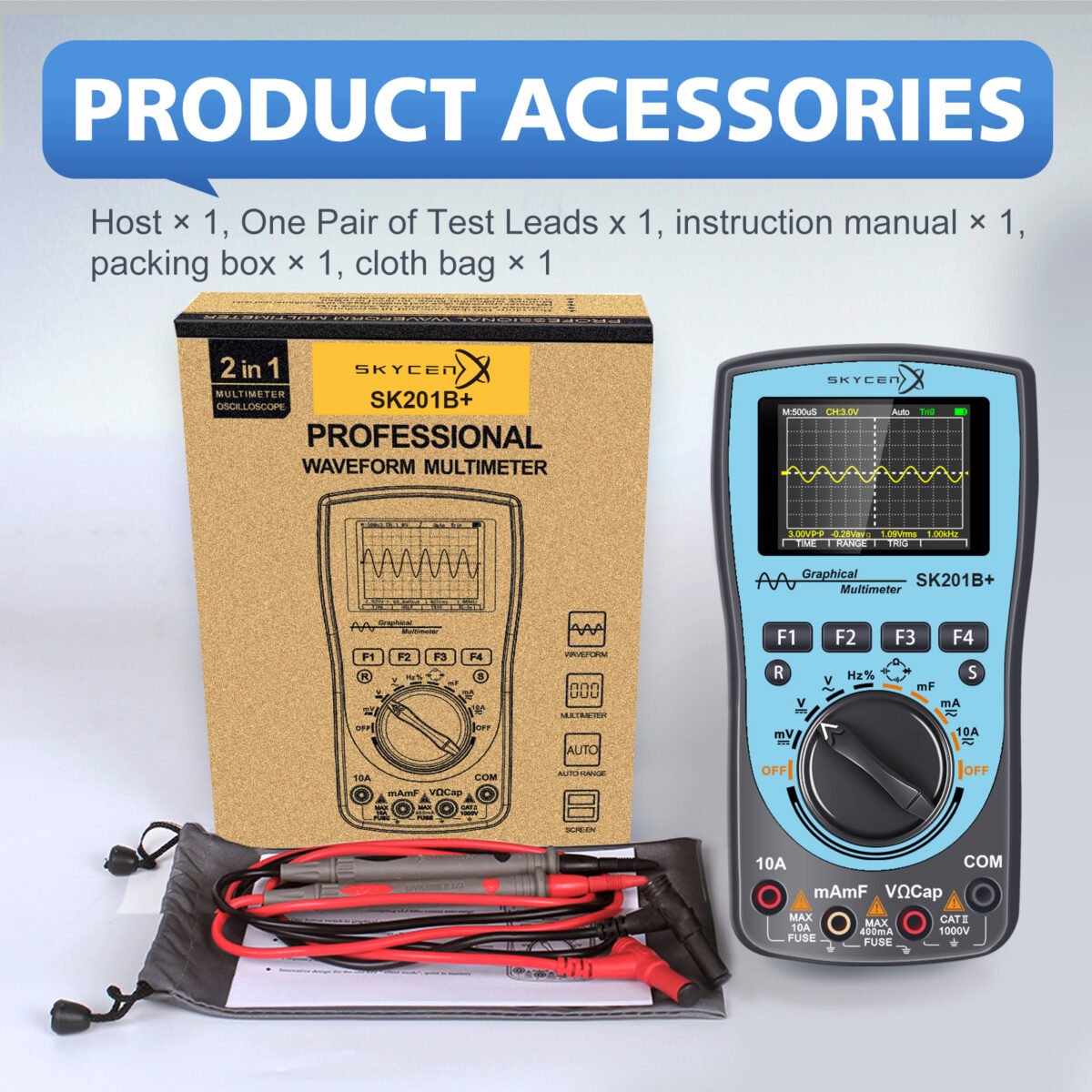 SK210B+ Intelligent Graphical Digital Oscilloscope Multimeter