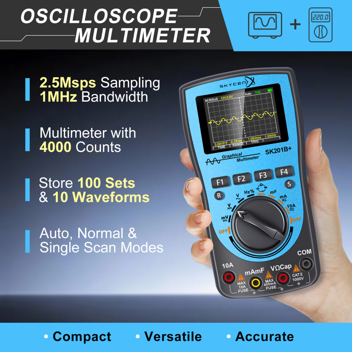 SK201B+ Portable Oscilloscope Multimeter